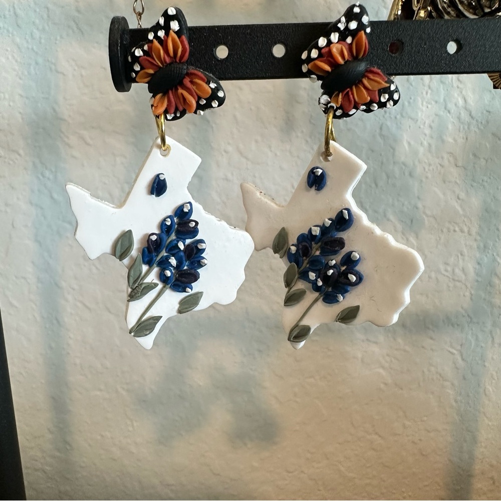 Floral Texas Shaped Earrings